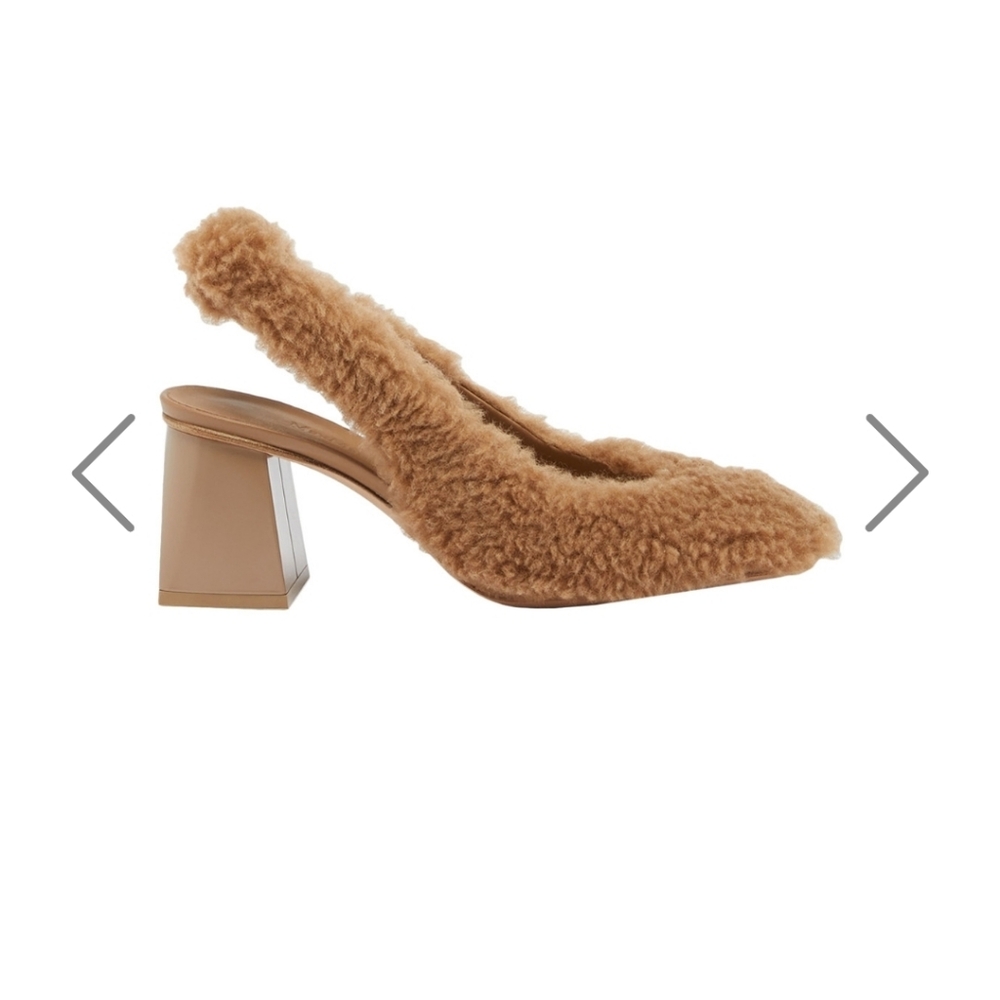 SOLD Max Mara Teddy Clarec Camel Slingback.